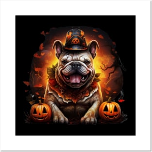 Bulldog Halloween Posters and Art